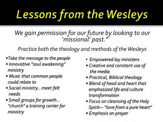lessons from the wesleys