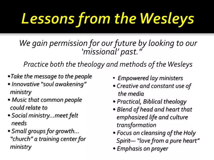 lessons from the wesleys