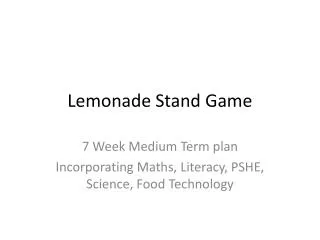 Lemonade Stand Game