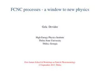 FCNC processes - a window to new physics