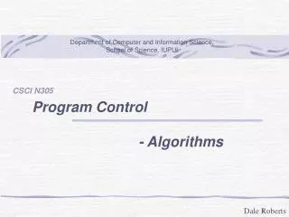 Program Control - Algorithms