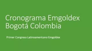 Cronograma Emgoldex Bogotá Colombia