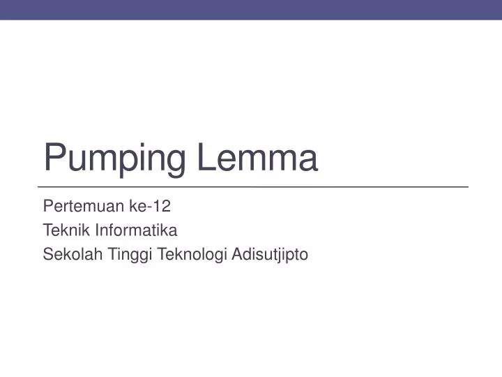 pumping lemma