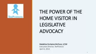 THE POWER OF THE HOME VISITOR IN LEGISLATIVE ADVOCACY Madeline DuHaime McClure, LCSW
