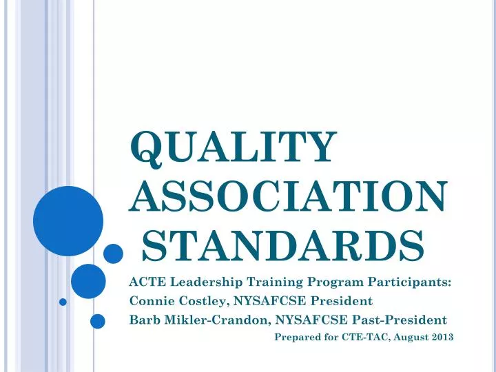 quality association standards
