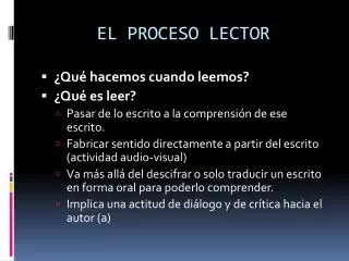 el proceso lector