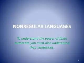 NONREGULAR LANGUAGES