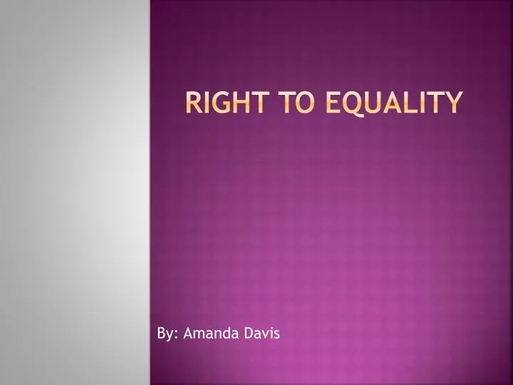 right to equality