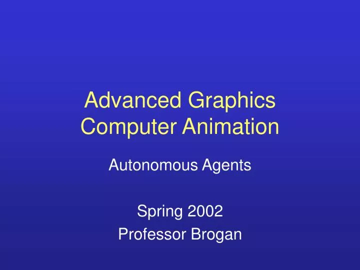 advanced graphics computer animation