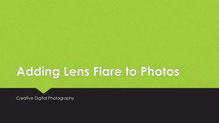 adding lens flare to photos