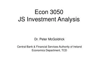 Econ 3050 JS Investment Analysis