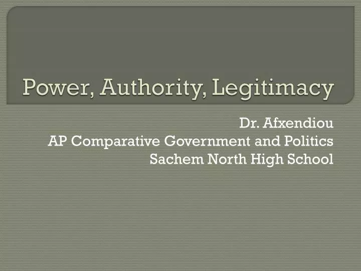 power authority legitimacy