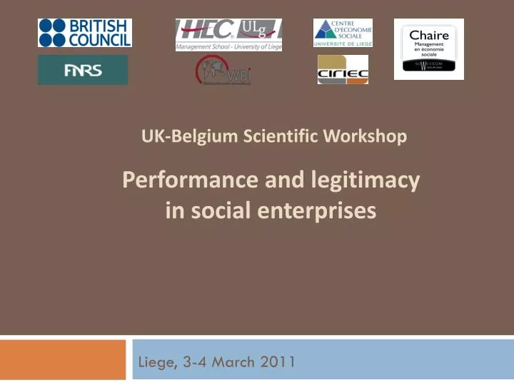 uk belgium scientific workshop performance and legitimacy in social enterprises