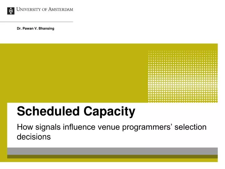 scheduled capacity