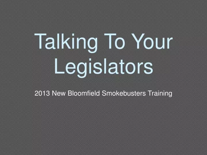 talking to your legislators