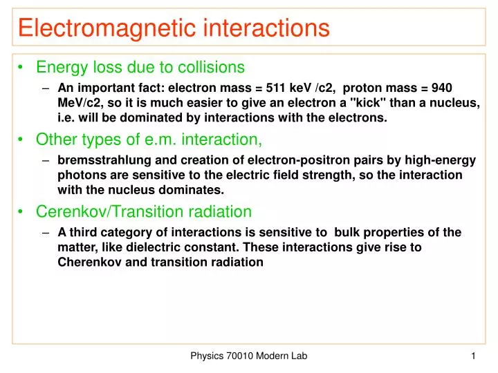 electromagnetic interactions
