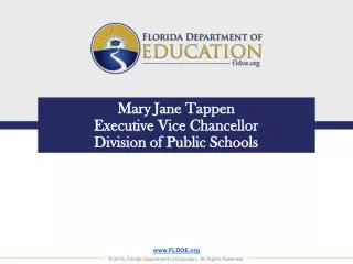 Mary Jane Tappen Executive Vice Chancellor Division of Public Schools