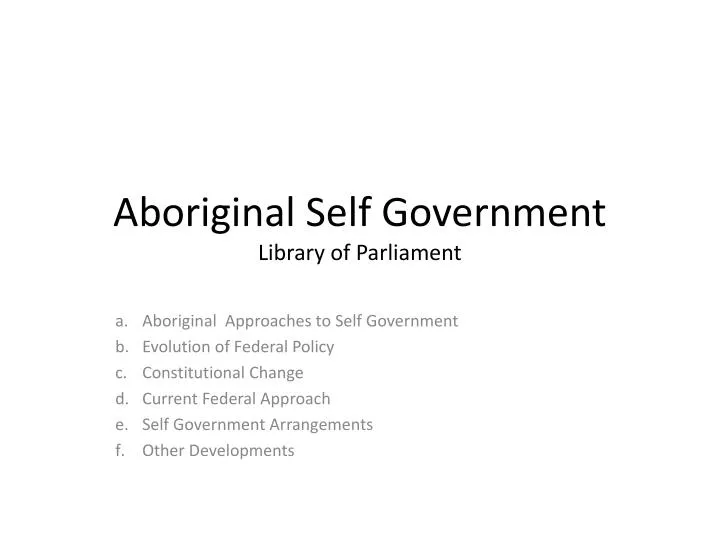 aboriginal self government library of parliament