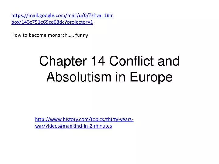 chapter 14 conflict and absolutism in europe