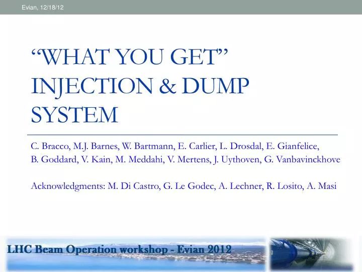 what you get injection dump system