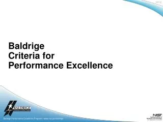 Baldrige Criteria for Performance Excellence