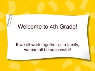 Welcome to 4th Grade!