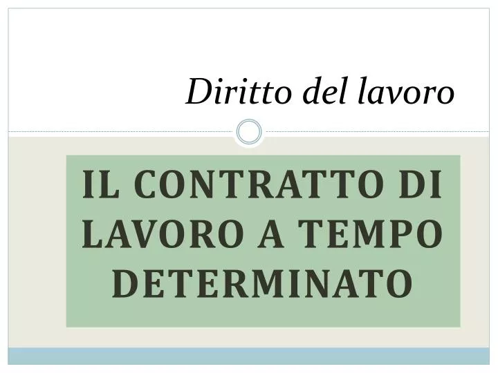 diritto del lavoro