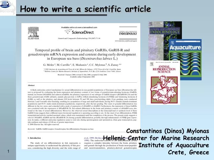 how to write a scientific article