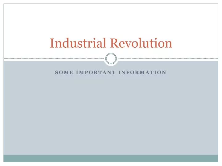 industrial revolution