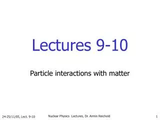 Lectures 9-10