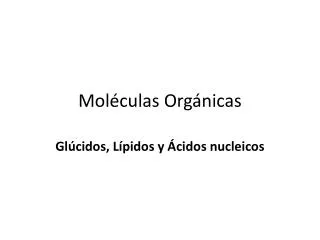 mol culas org nicas