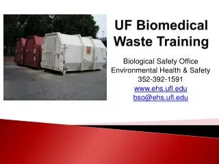 UF Biomedical Waste Training