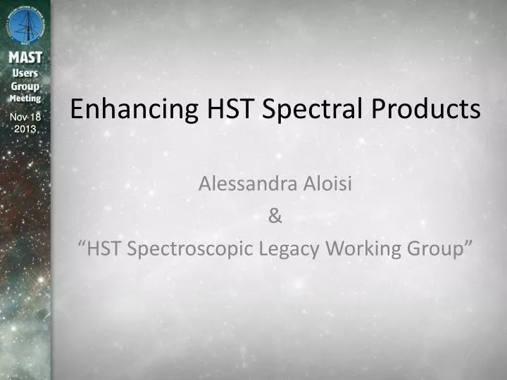 enhancing hst spectral products