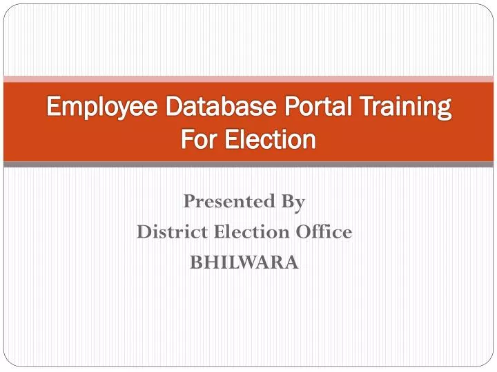 employee database portal training for election