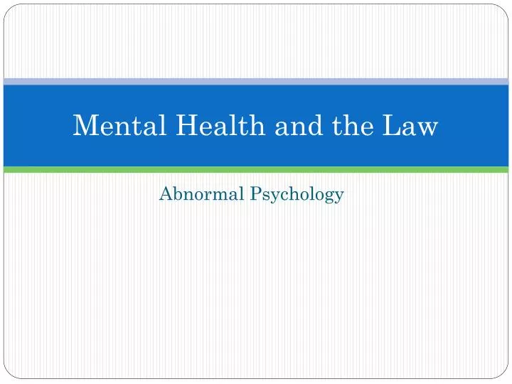 mental health and the law