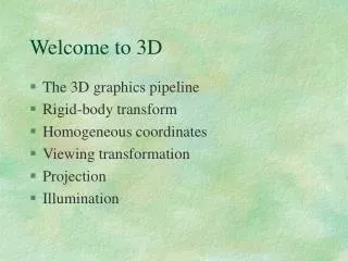 Welcome to 3D