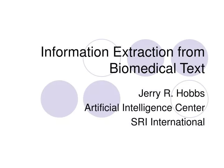 information extraction from biomedical text