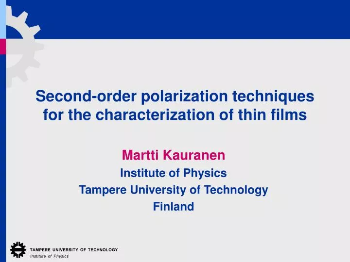 second order polarization techniques for the characterization of thin films