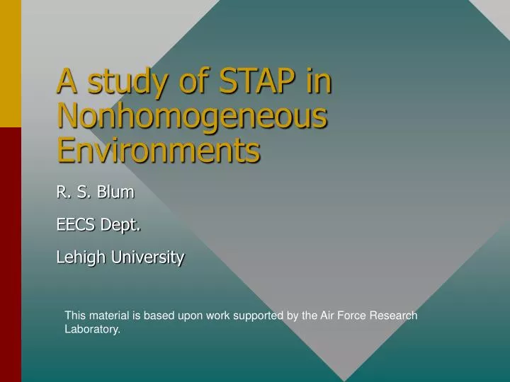 a study of stap in nonhomogeneous environments