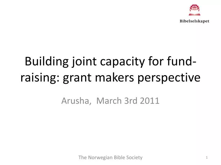 building joint capacity for fund raising grant makers perspective