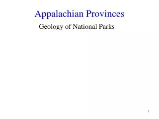 Appalachian Provinces
