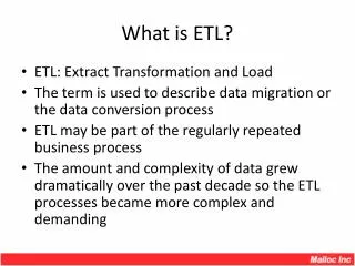 What is ETL?