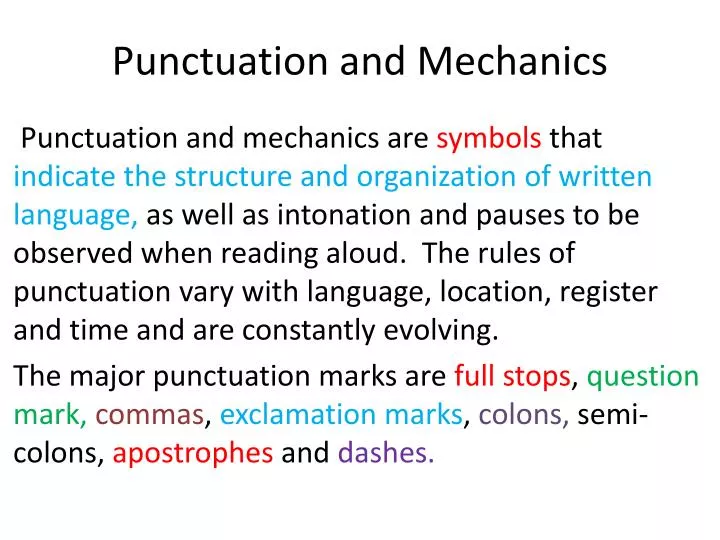 punctuation and mechanics