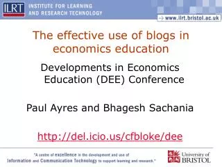 The effective use of blogs in economics education