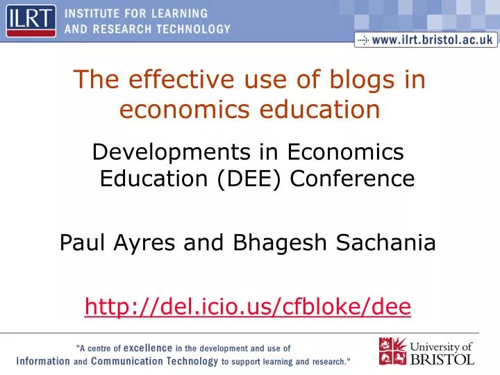 the effective use of blogs in economics education