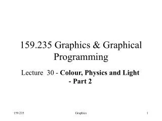 159.235 Graphics &amp; Graphical Programming