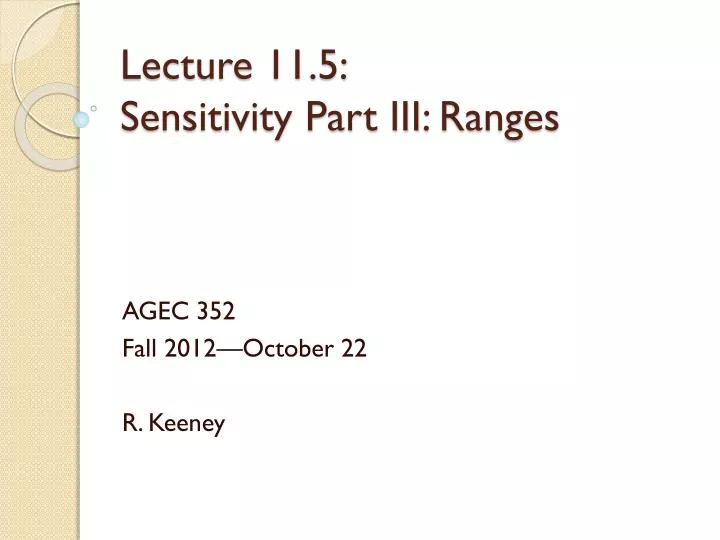 lecture 11 5 sensitivity part iii ranges