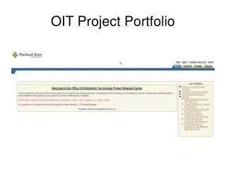 OIT Project Portfolio