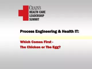 Process Engineering &amp; Health IT: