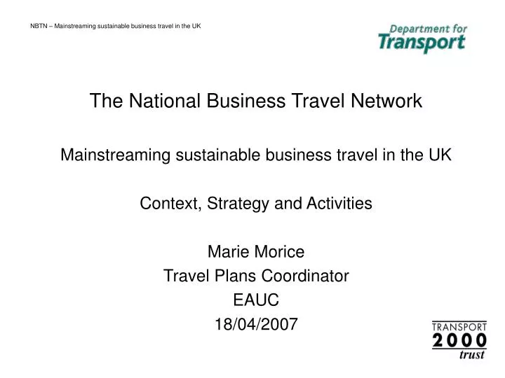 nbtn mainstreaming sustainable business travel in the uk